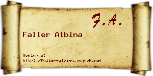 Faller Albina névjegykártya